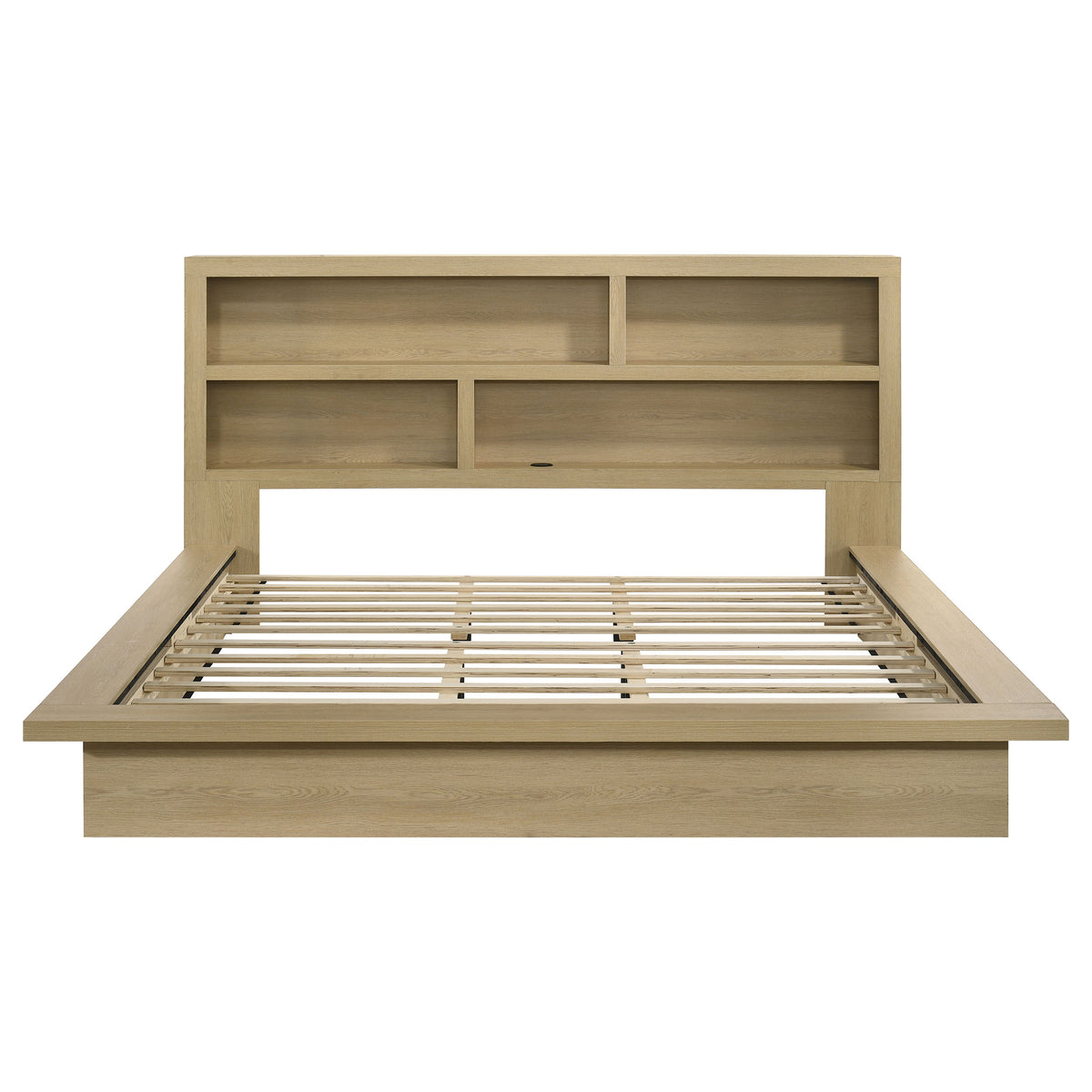 Hendricks Bookcase Headboard Platform Bed Light Oak - Eastern King