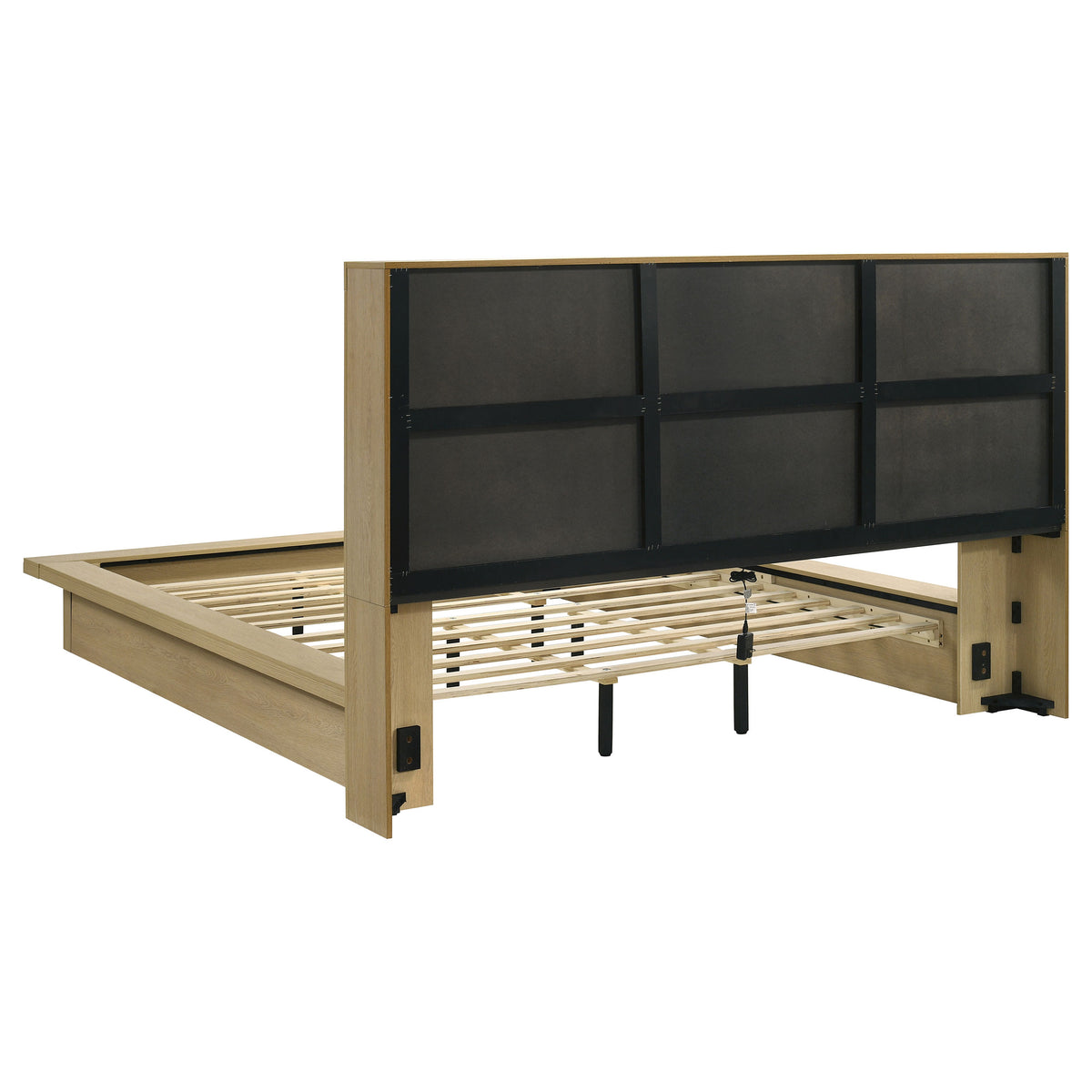 Hendricks Bookcase Headboard Platform Bed Light Oak - Eastern King