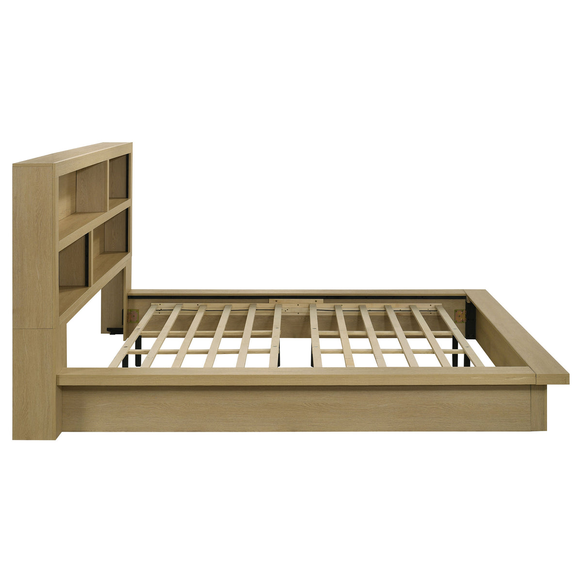 Hendricks Bookcase Headboard Platform Bed Light Oak - Eastern King