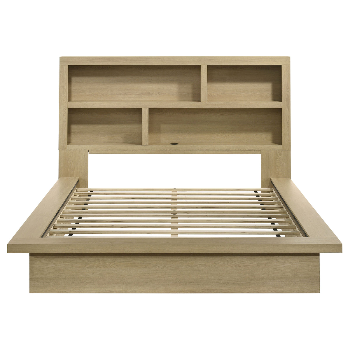 Hendricks Bookcase Headboard Platform Bed Light Oak - Queen