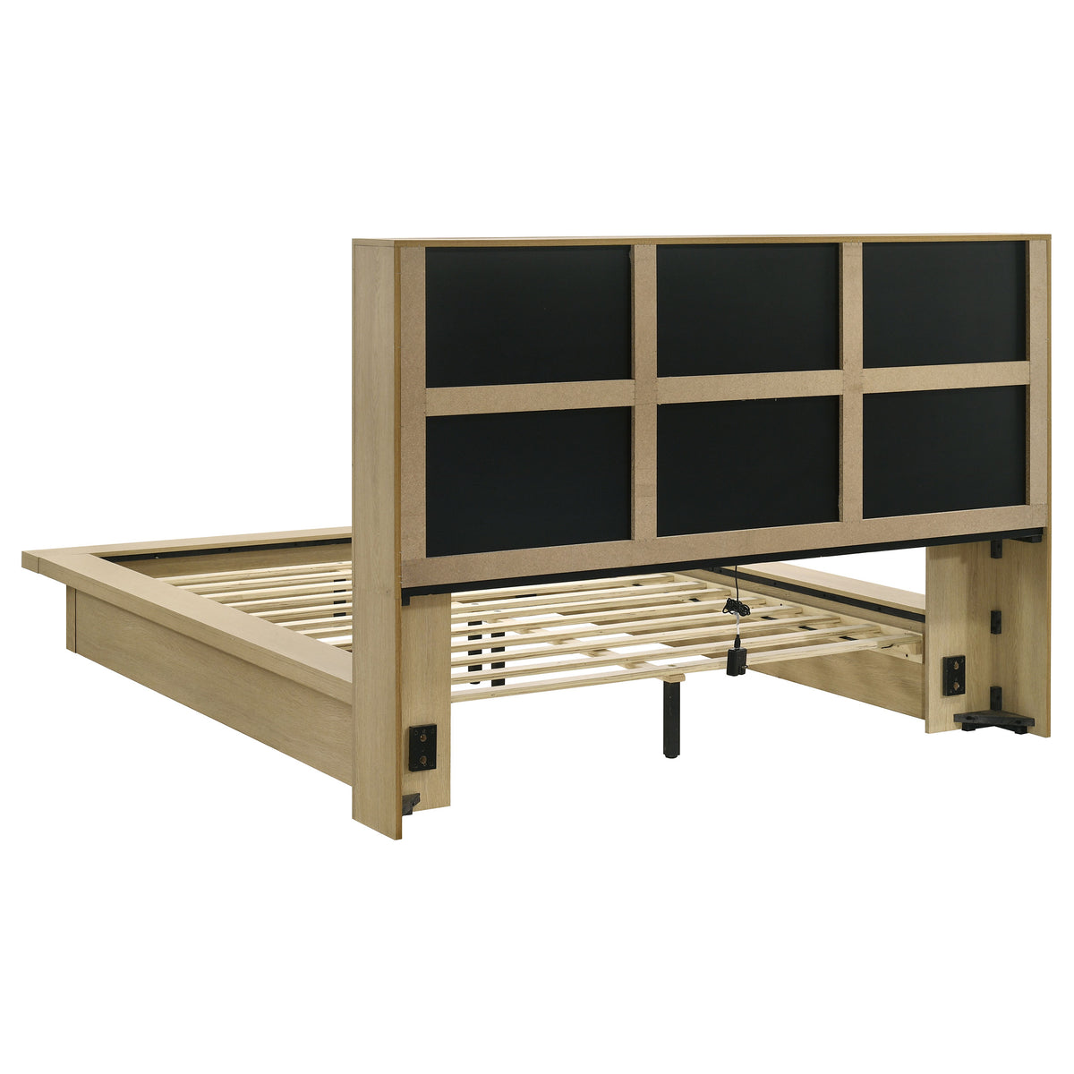 Hendricks Bookcase Headboard Platform Bed Light Oak - Queen
