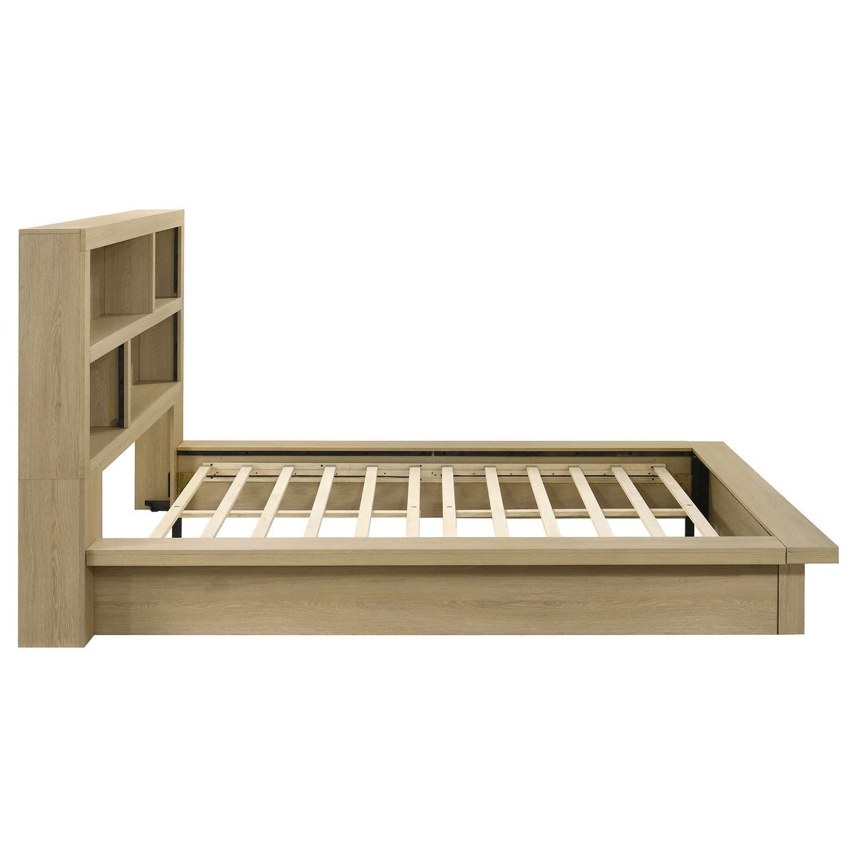 Hendricks Bookcase Headboard Platform Bed Light Oak - Queen