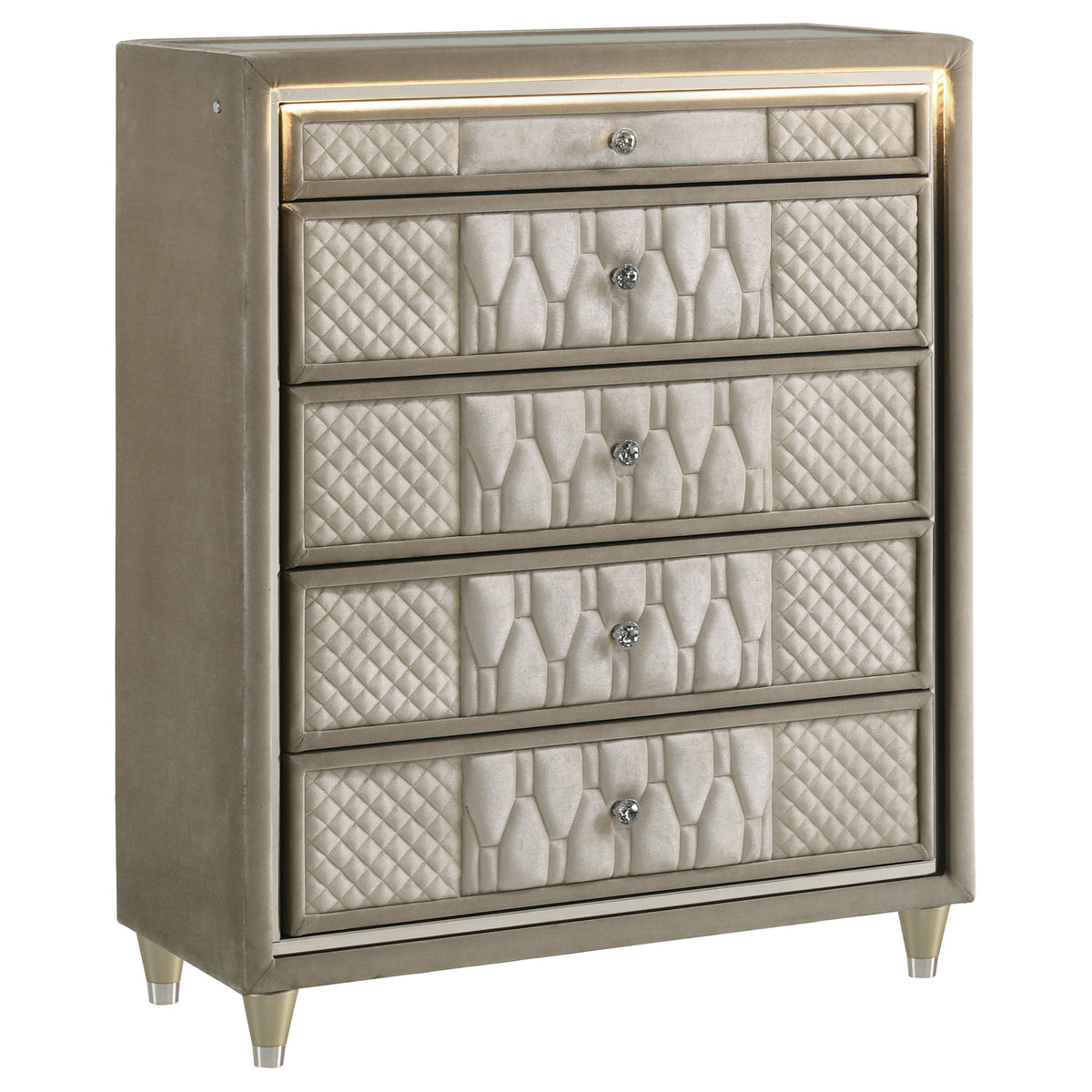 Lorient 5-piece Bedroom Set with Dresser - California King, Ivory and Camel