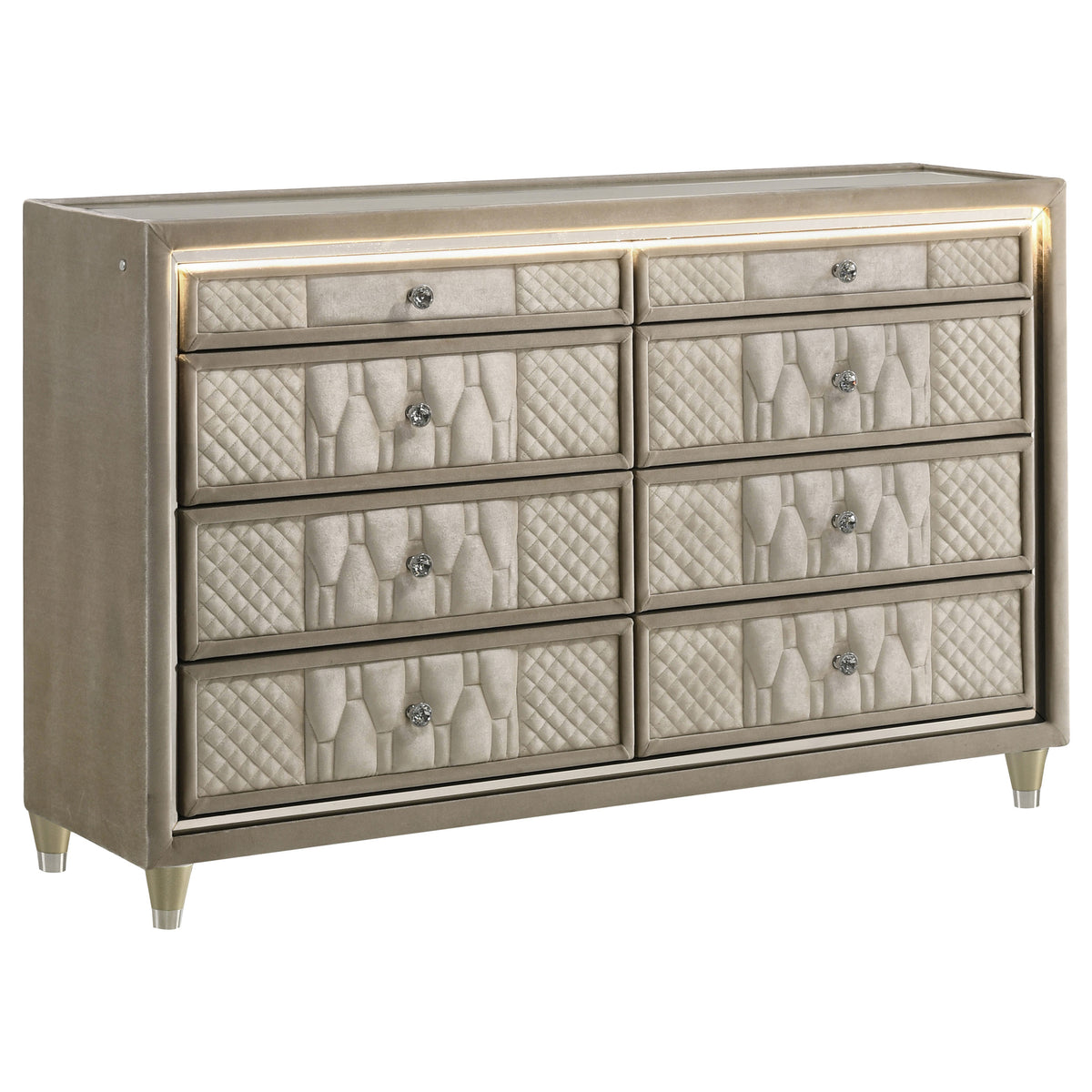 Lorient 5-piece Bedroom Set with Dresser - Queen, Ivory and Camel