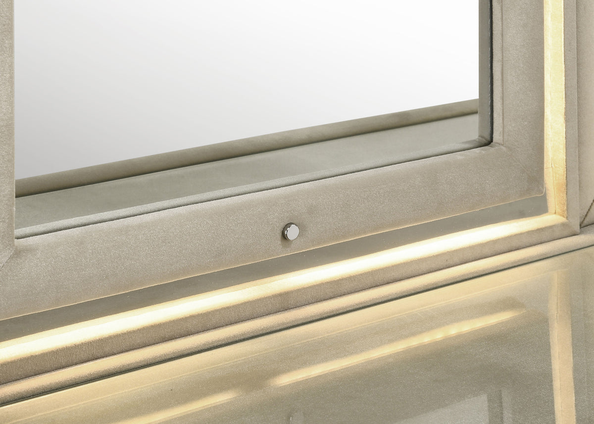 Lorient LED Dresser Mirror - Ivory and Camel