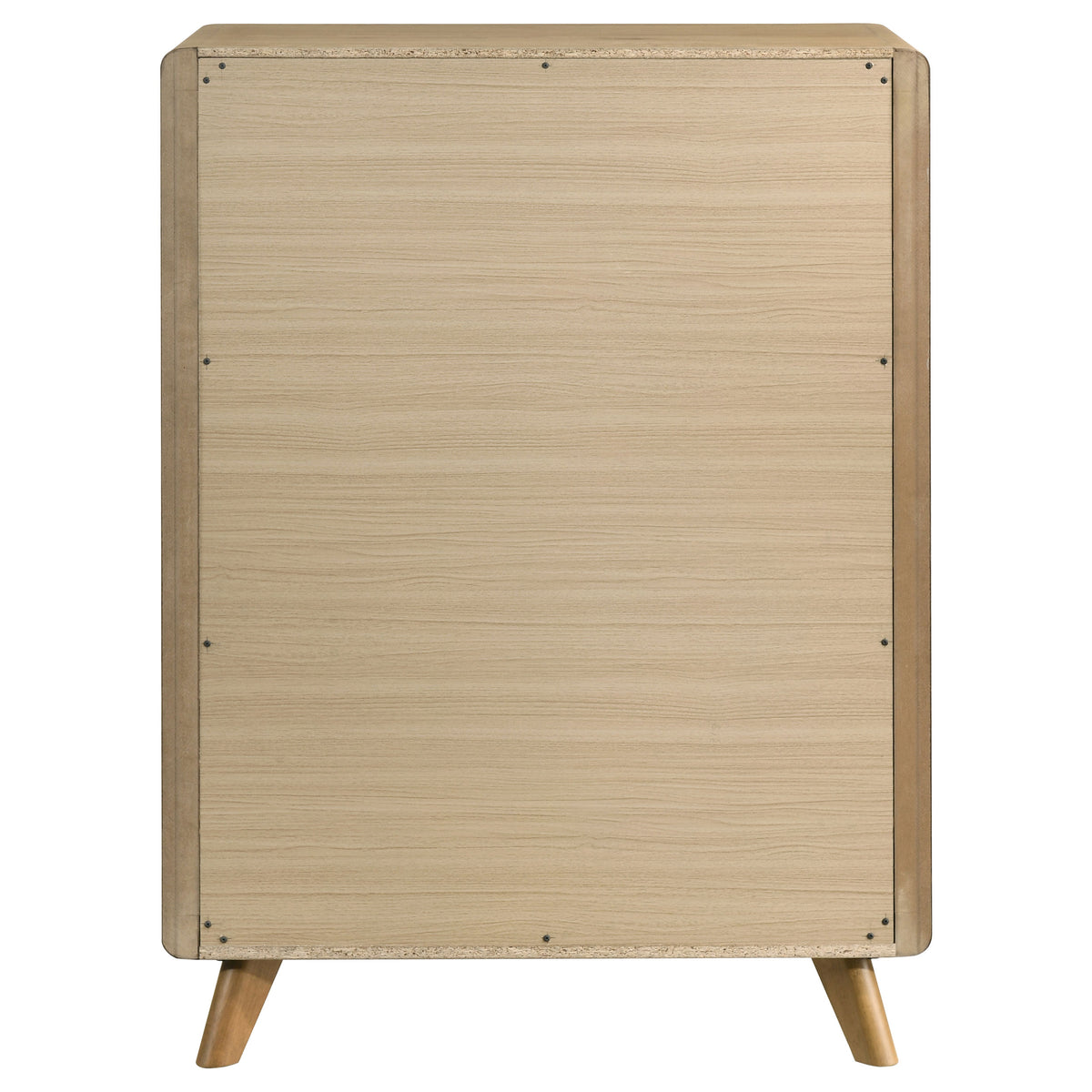Bennett Mid-Century 5-Drawer Rubberwood Chest Light Oak
