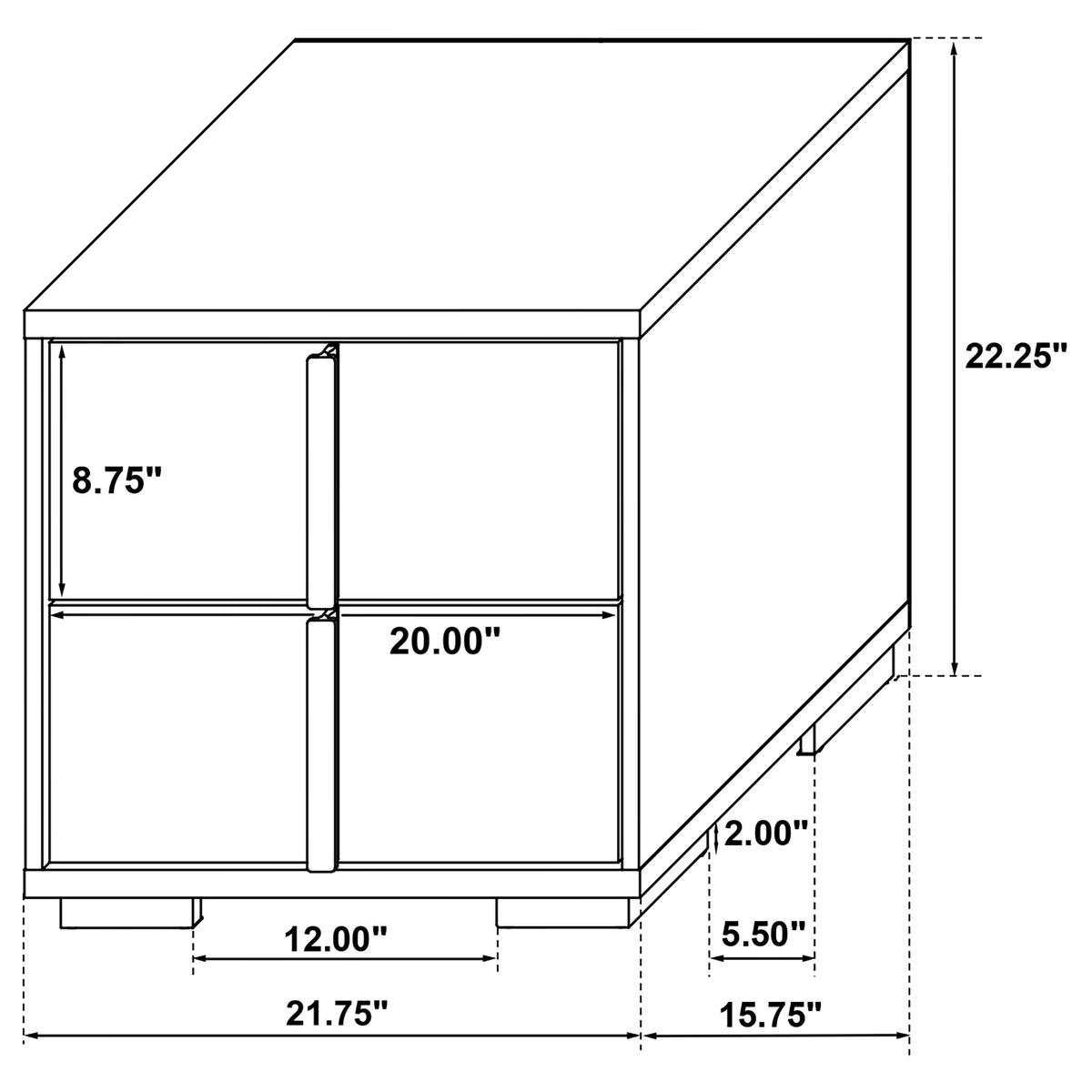 Marceline 2-drawer Nightstand - White