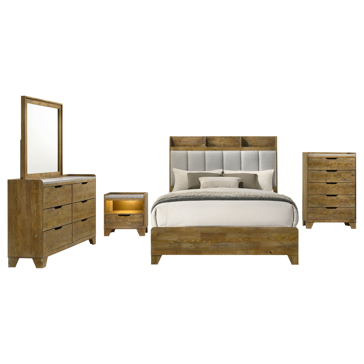 Henderson 5-piece Bedroom Set Medium Oak - Queen