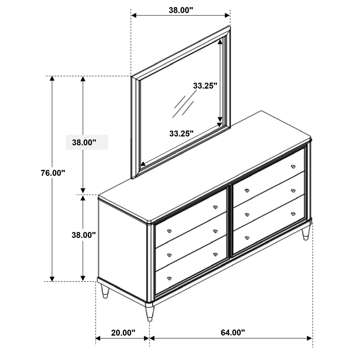 Emberlyn 6-drawer Dresser Brown - With Mirror