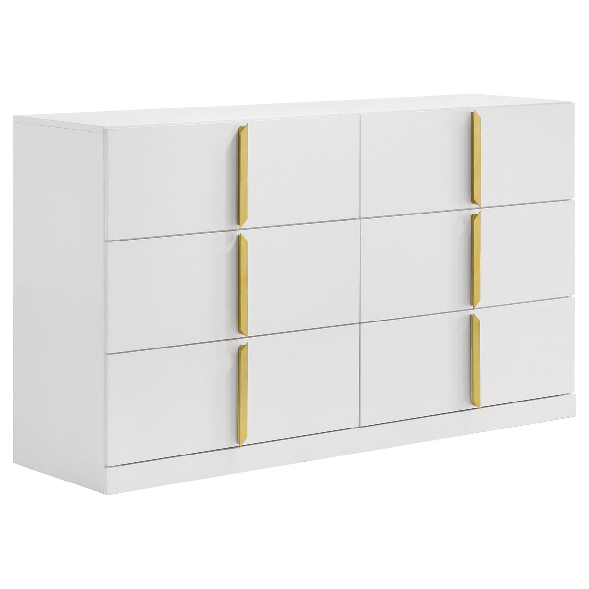 Ines 5-piece Bedroom Set White High Gloss - Queen, Grey