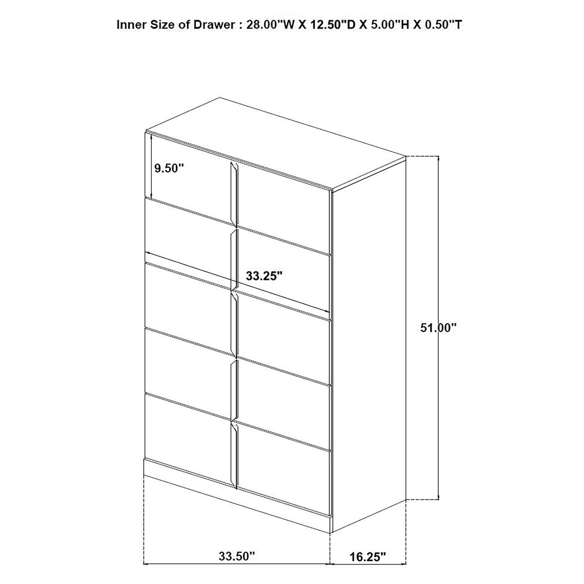 Ines 5-piece Bedroom Set White High Gloss - Queen, Grey