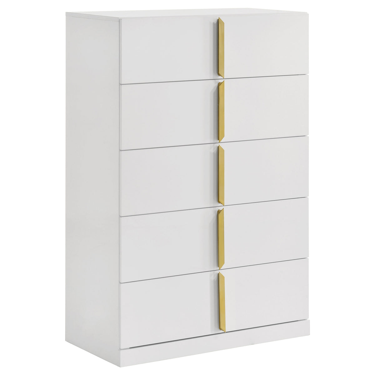 Ines 5-piece Bedroom Set White High Gloss - Eastern King, Navy