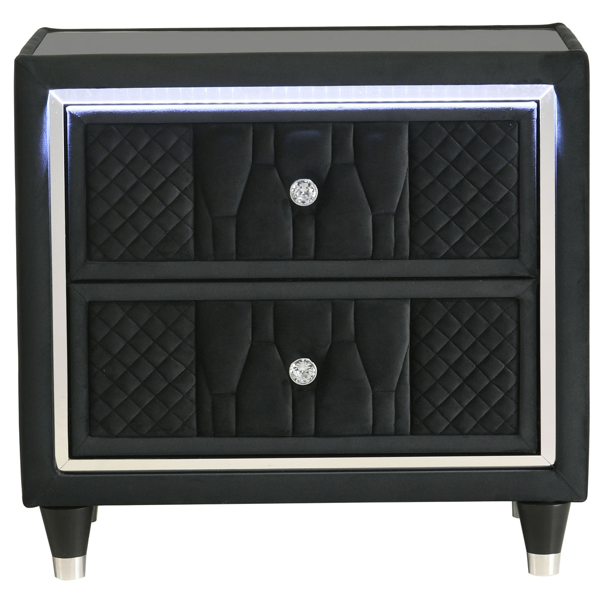 Lorient 2-drawer LED Nightstand with USB - Black