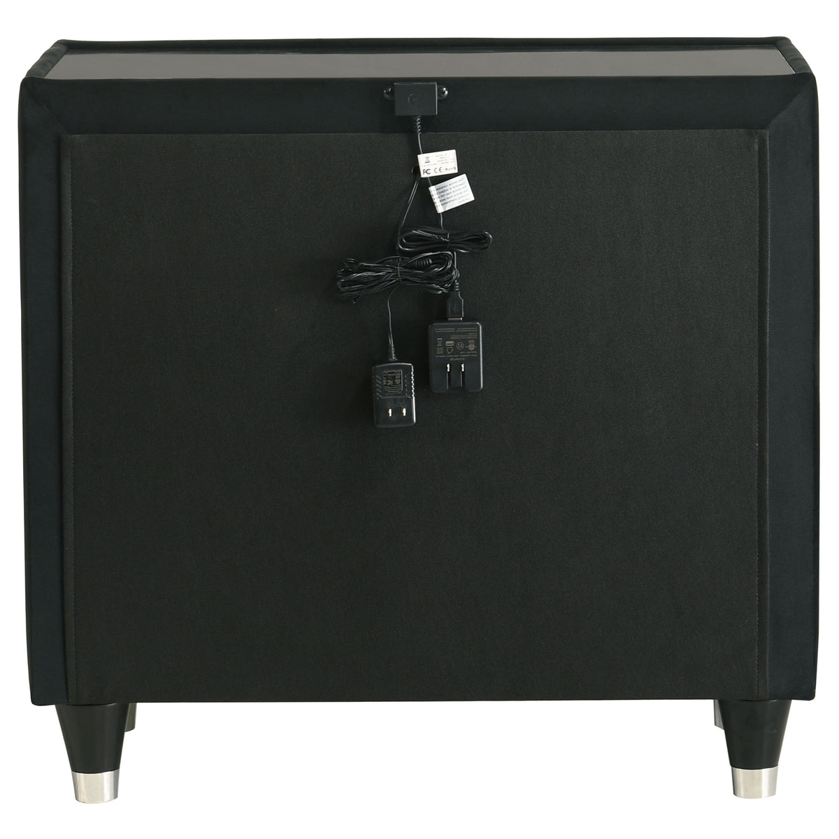 Lorient 2-drawer LED Nightstand with USB - Black