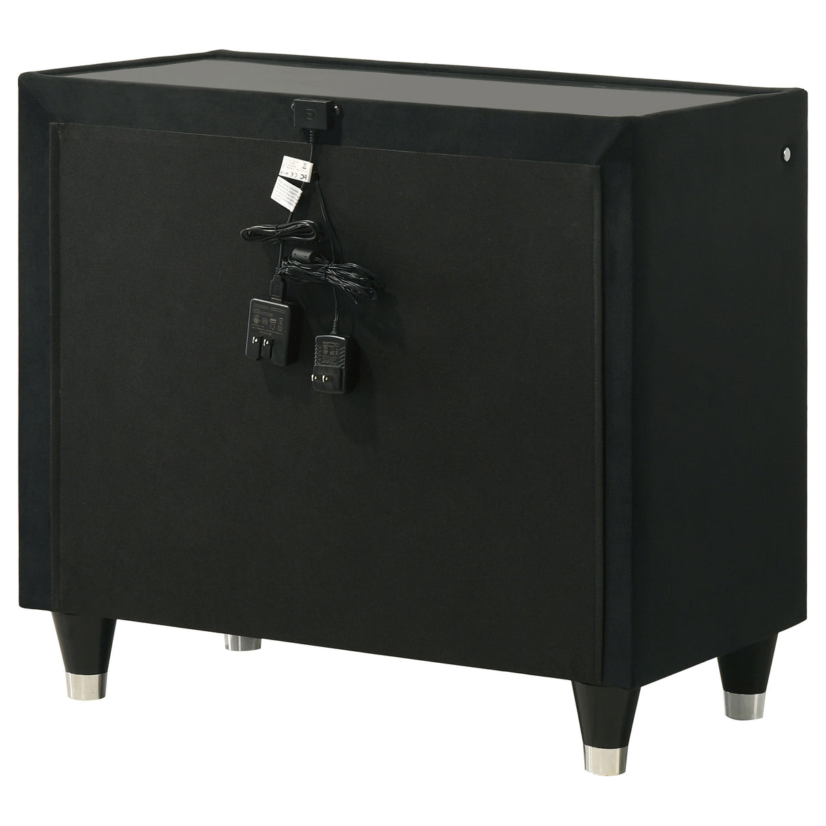 Lorient 2-drawer LED Nightstand with USB - Black