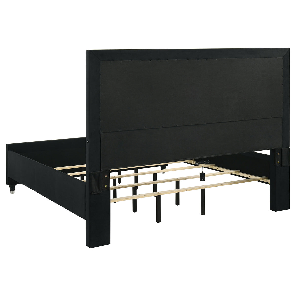 Ravenne 4-piece Velvet Upholstered LED Bedroom Set Black - Eastern King
