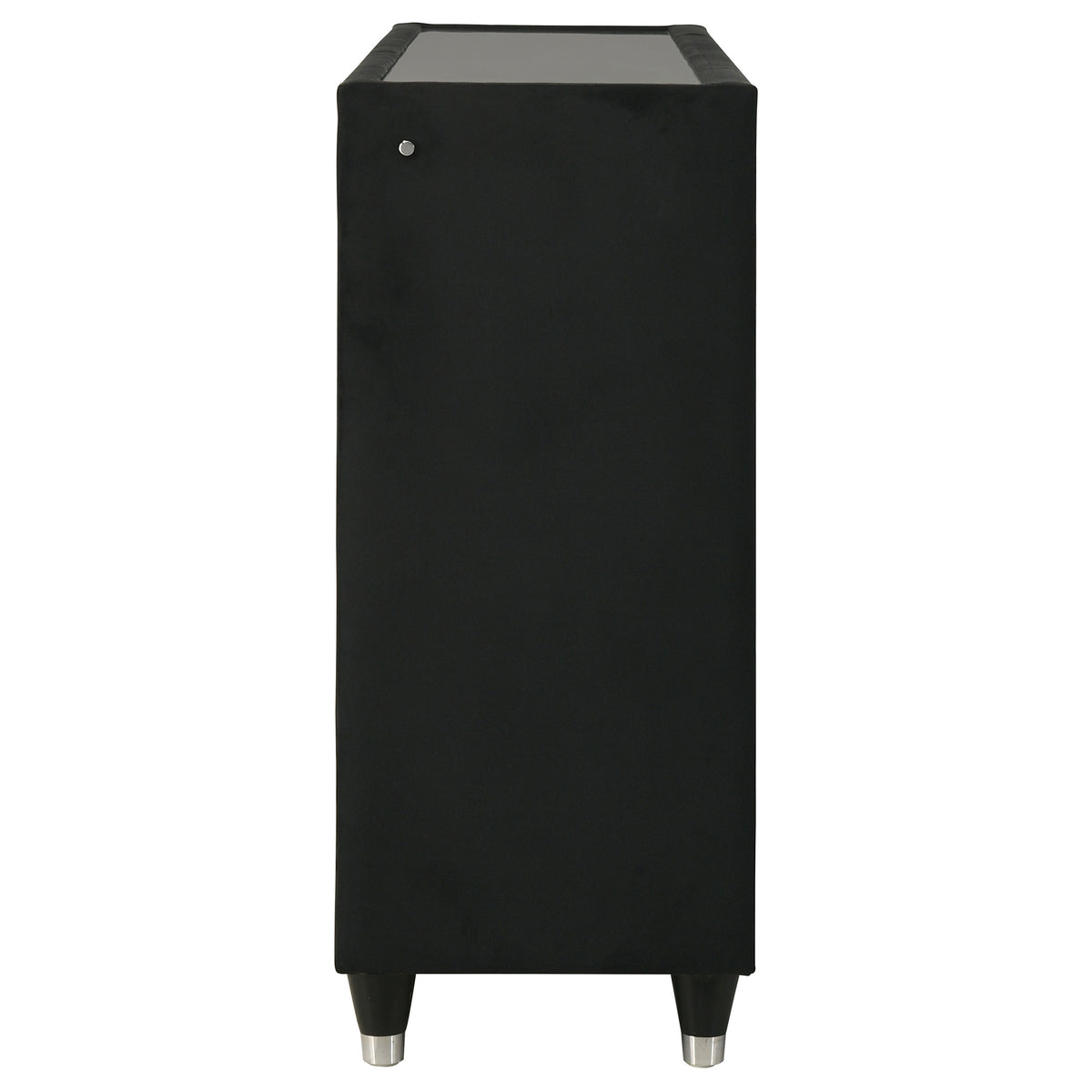 Ravenne 8-drawer Velvet Upholstered LED Dresser Black - Without Mirror
