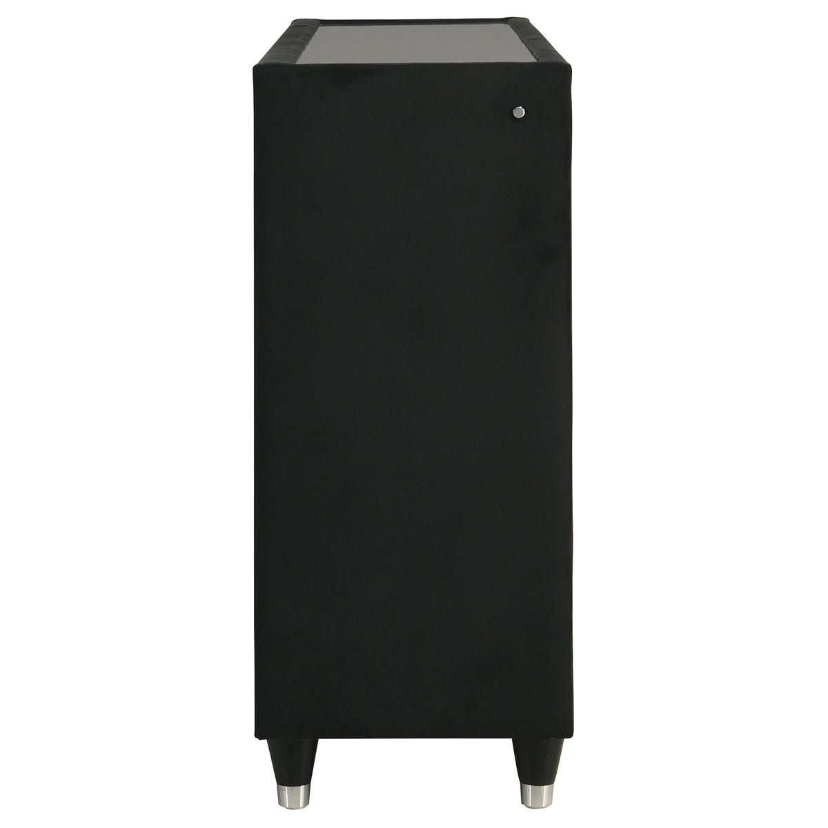 Ravenne 8-drawer Velvet Upholstered LED Dresser Black - Without Mirror