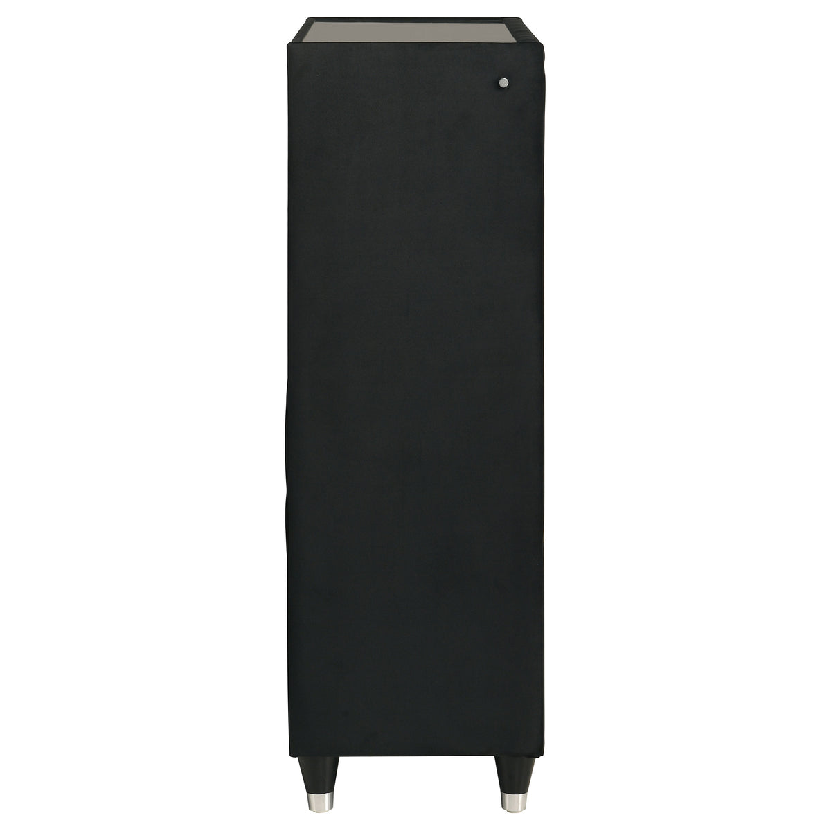 Ravenne 5-drawer Velvet Upholstered LED Chest of Drawers Black