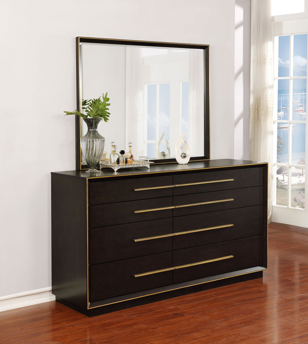 Durango 8-drawer Dresser - Smoked Peppercorn, With Mirror