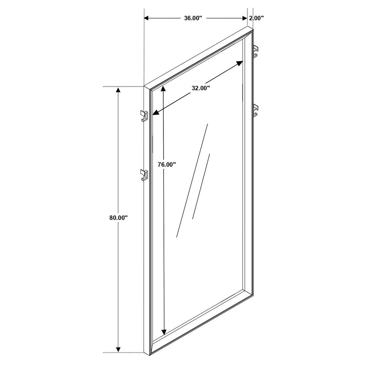 Durango 80-inch Standing Floor Mirror - Smoked Peppercorn