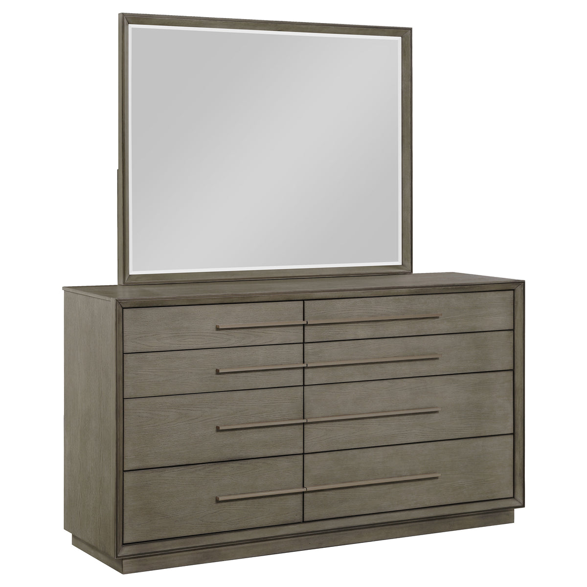 Durango 8-drawer Dresser - Taupe Oak, With Mirror