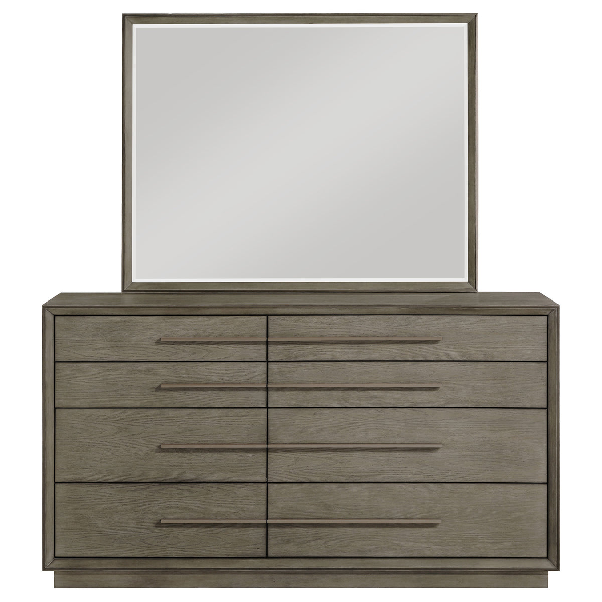 Durango 8-drawer Dresser - Taupe Oak, With Mirror
