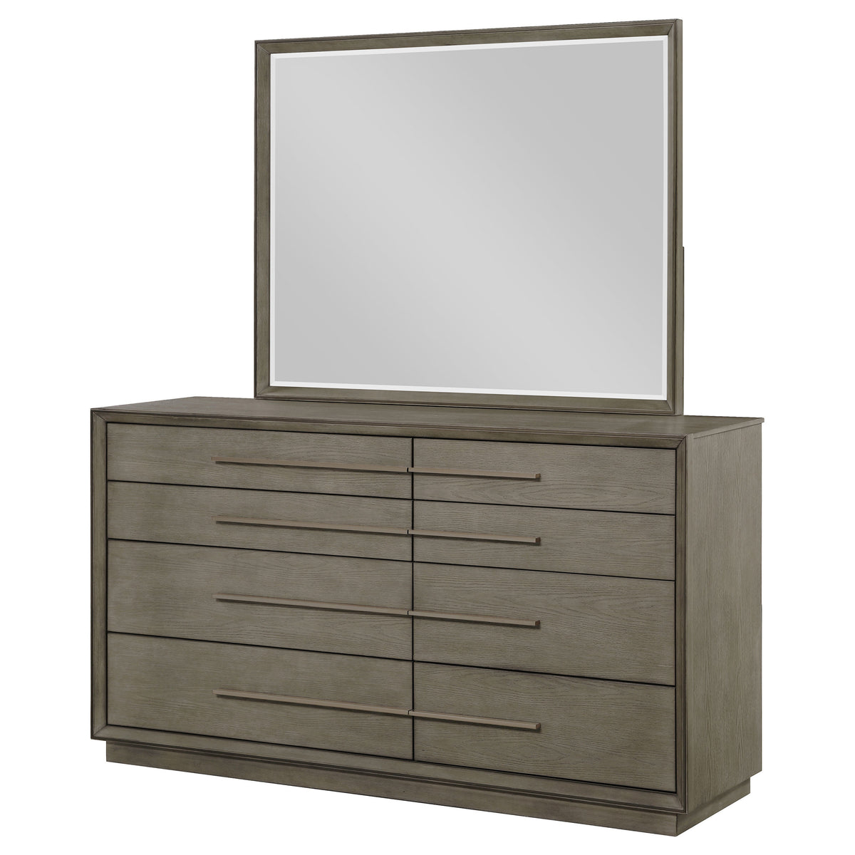Durango 8-drawer Dresser - Taupe Oak, With Mirror