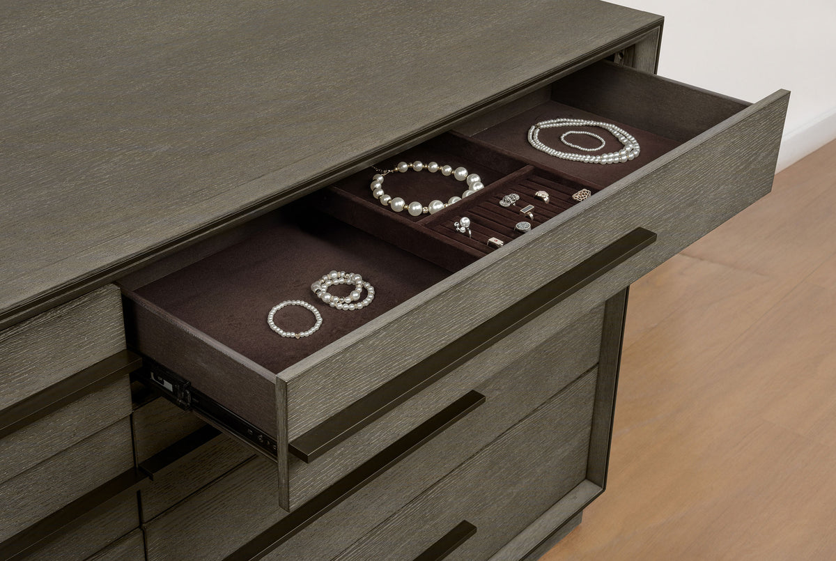 Durango 8-drawer Dresser - Taupe Oak, With Mirror