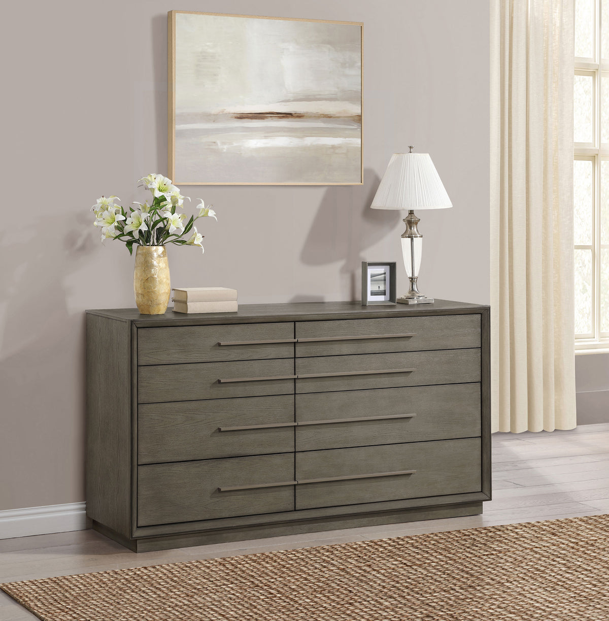 Durango 8-drawer Dresser - Taupe Oak, Without Mirror
