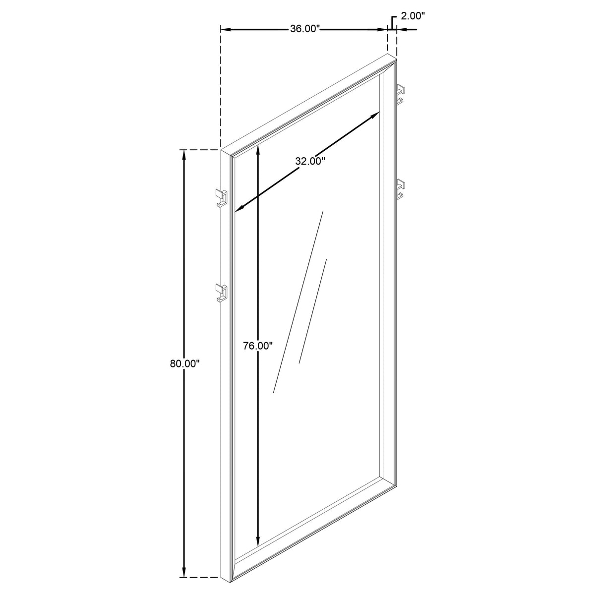 Durango 80-inch Standing Floor Mirror - Taupe Oak