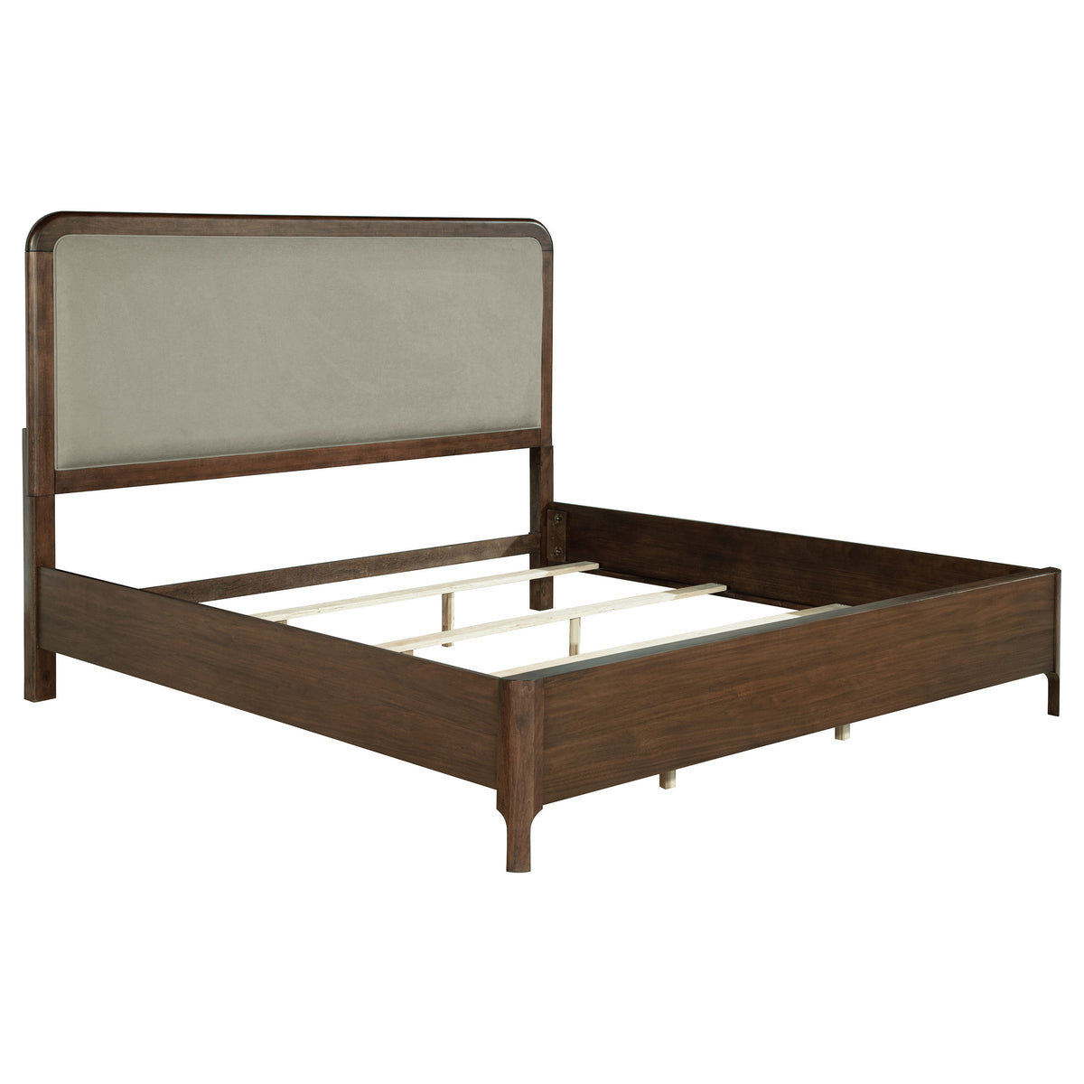 Maderia 57-inch Upholstered Panel Bed Walnut - Eastern King