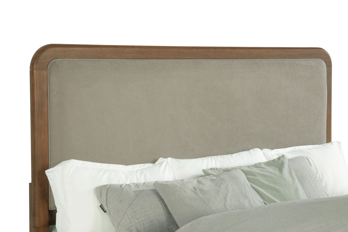 Maderia 57-inch Upholstered Panel Bed Walnut - Eastern King