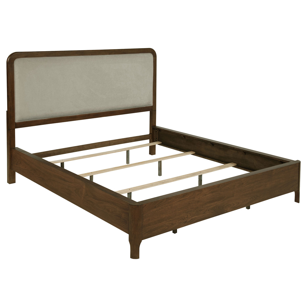 Maderia 57-inch Upholstered Panel Bed Walnut - California King