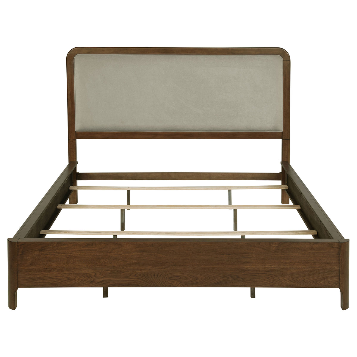 Maderia 57-inch Upholstered Panel Bed Walnut - California King