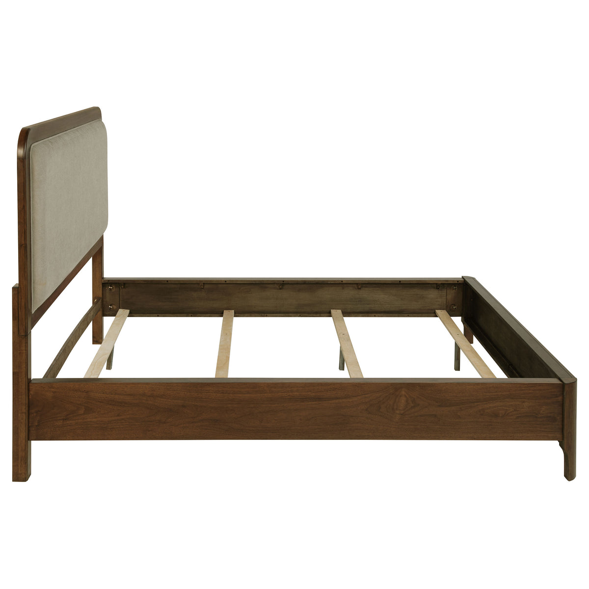 Maderia 57-inch Upholstered Panel Bed Walnut - California King