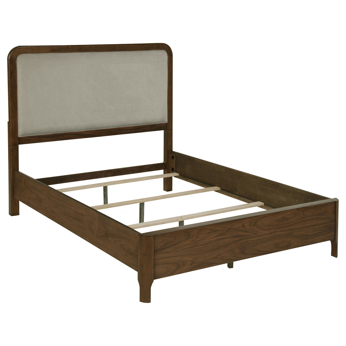 Maderia 57-inch Upholstered Panel Bed Walnut - Queen