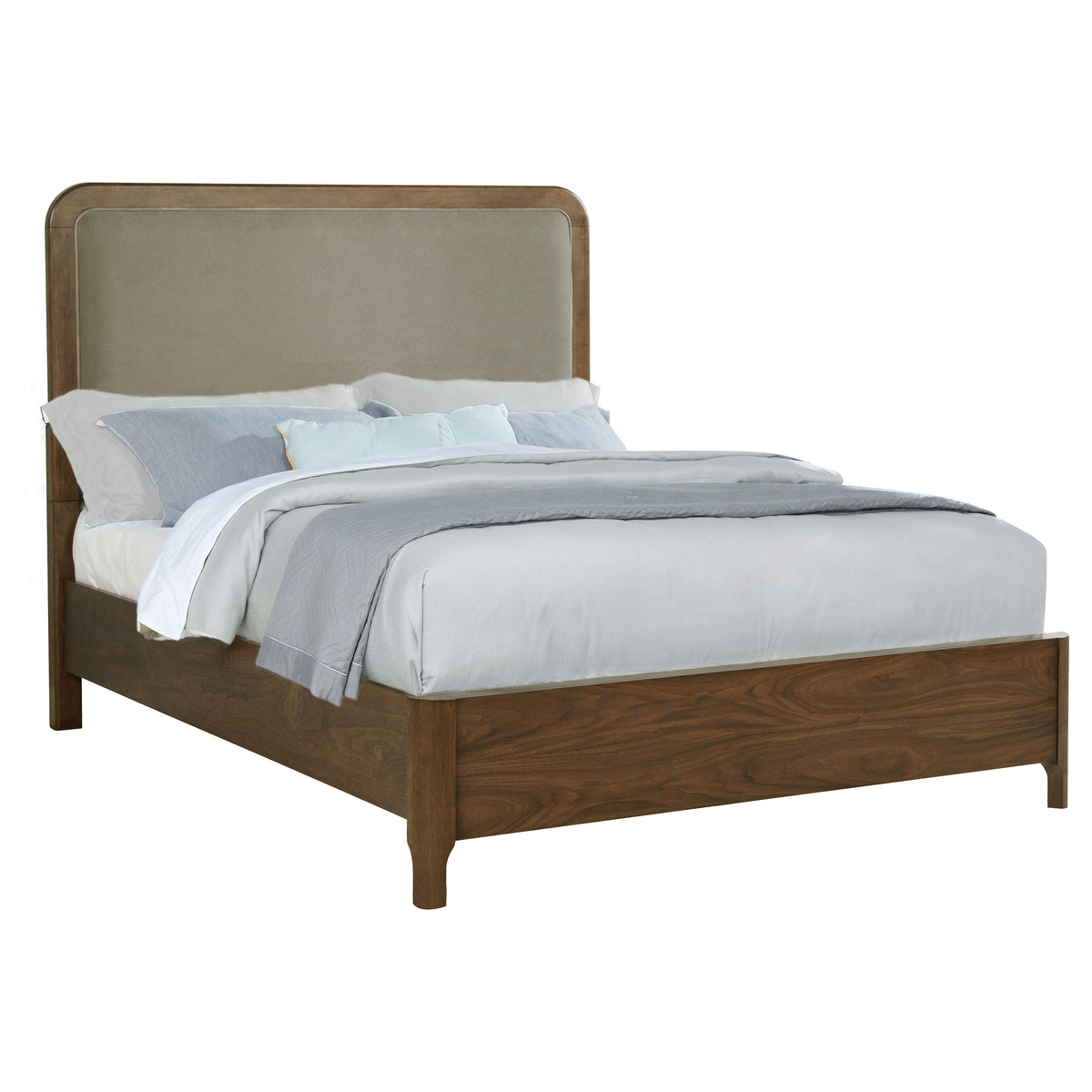 Maderia 57-inch Upholstered Panel Bed Walnut - Queen