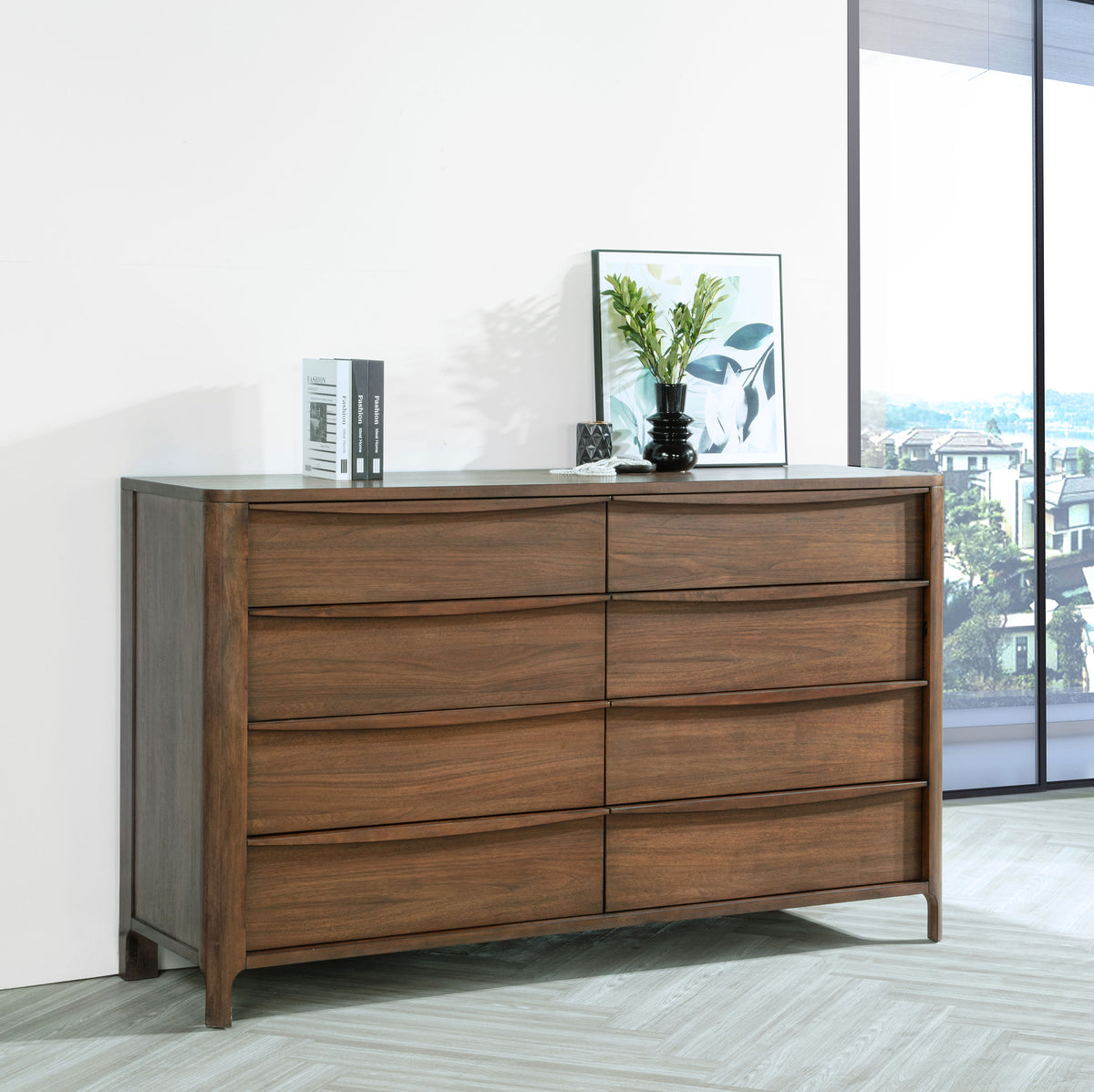 Maderia 8-drawer Dresser Walnut - Without Mirror