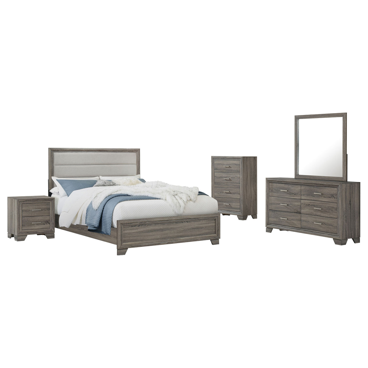 Wright 5-piece Bedroom Set Brown Oak - California King