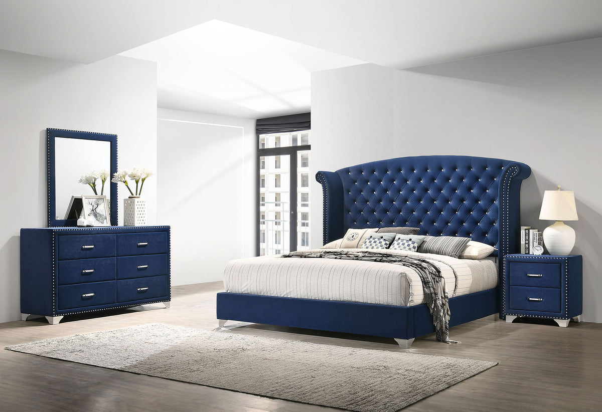 Melody 4-piece Bedroom Set - Eastern King, Pacific Blue