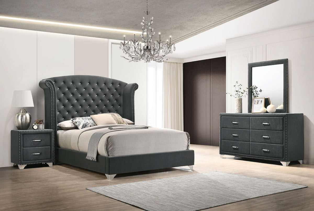 Melody 4-piece Bedroom Set - Eastern King, Grey