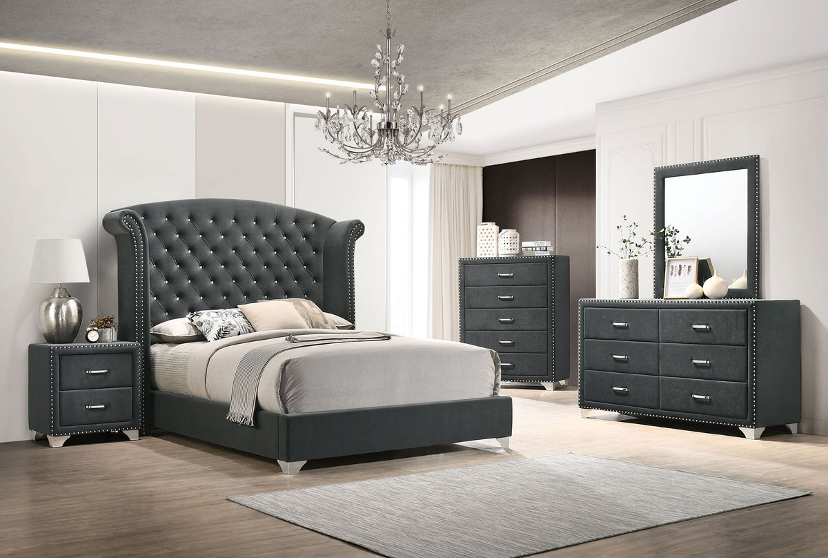 Melody 5-piece Bedroom Set - California King, Grey