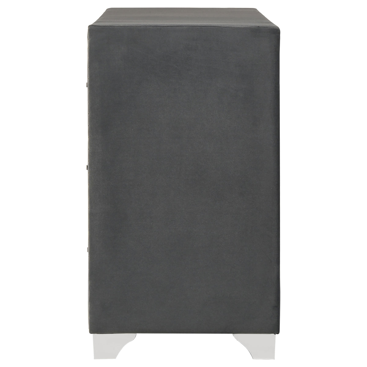 Melody 6-drawer Upholstered Dresser - Grey, Without Mirror