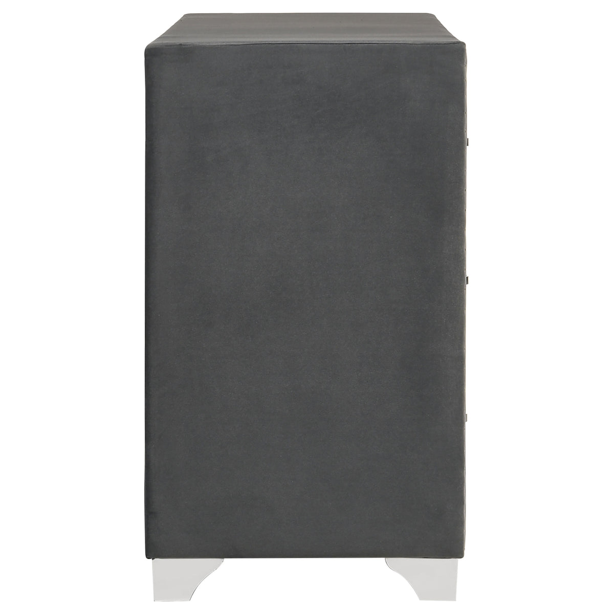 Melody 6-drawer Upholstered Dresser - Grey, Without Mirror