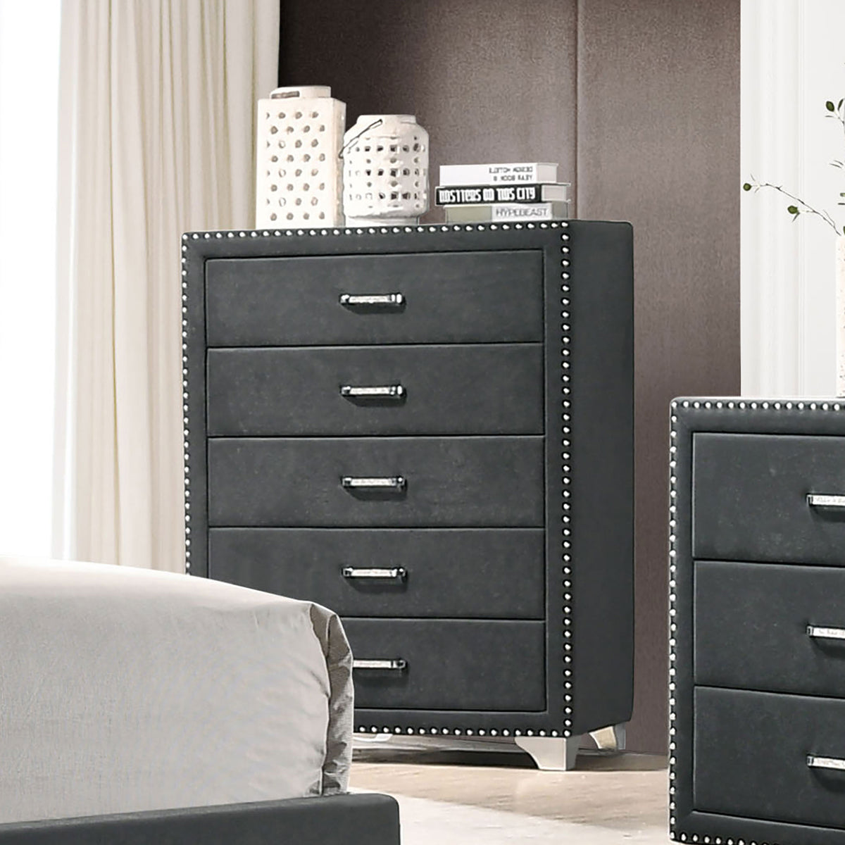 Melody 5-drawer Bedroom Chest - Grey
