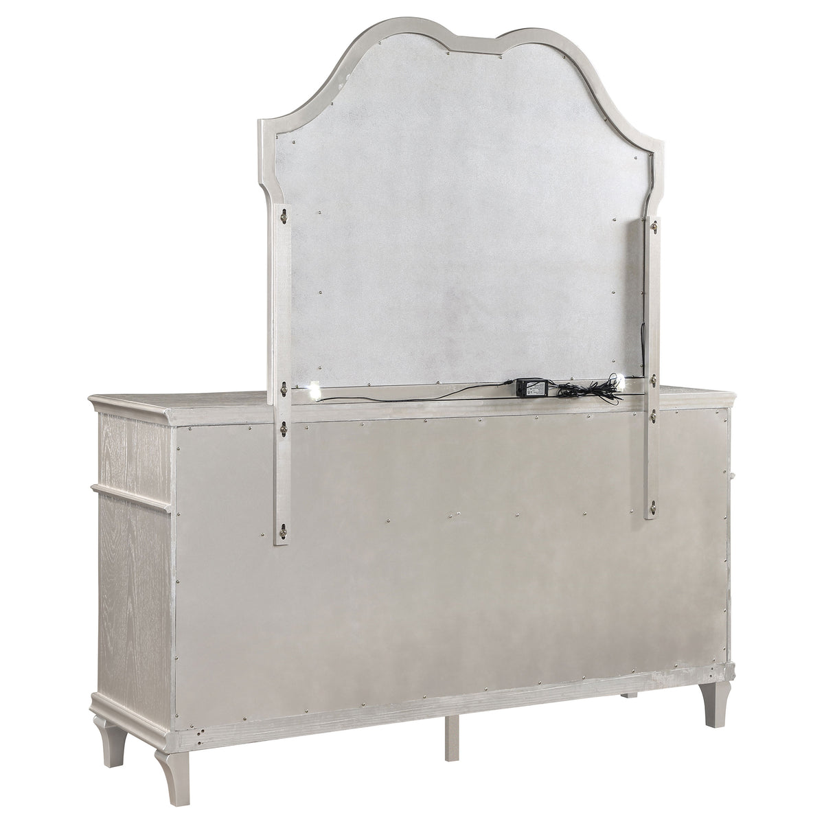 Evangeline 9-drawer Dresser Silver Oak - With Mirror