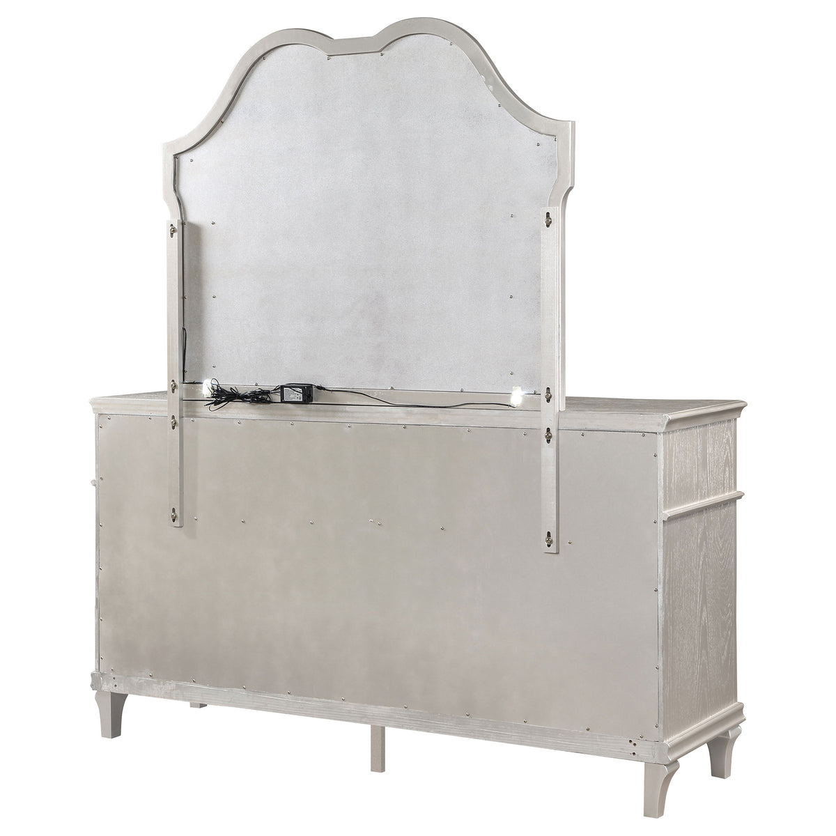 Evangeline 9-drawer Dresser Silver Oak - With Mirror
