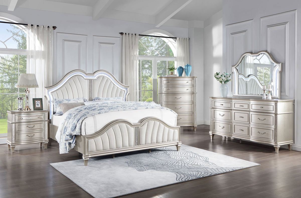 Evangeline 9-drawer Dresser Silver Oak - With Mirror
