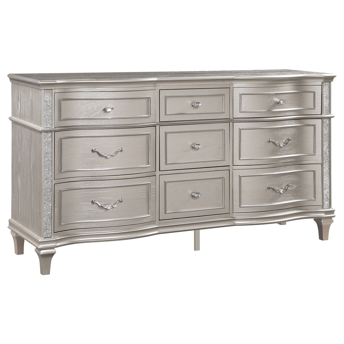 Evangeline 9-drawer Dresser Silver Oak - Without Mirror